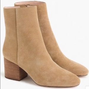J. Crew Maya Boot in Suede with Stacked Heel